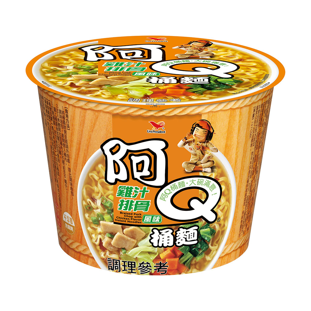 統一阿 Q 雞汁排骨碗麵開箱｜台式經典湯麵，宵夜救星超滿足